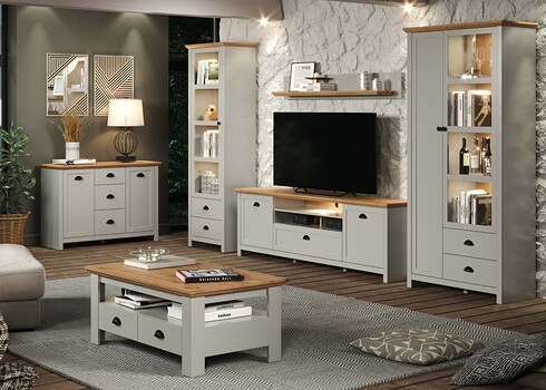 Seinariiul LANDSIDE helehall / tamm, 153x22xH22 cm