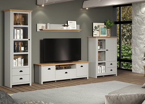 Seinariiul LANDSIDE helehall / tamm, 153x22xH22 cm