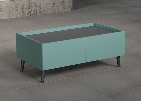 Diivanilaud MELTON sinine / hall, 110x60xH44 cm