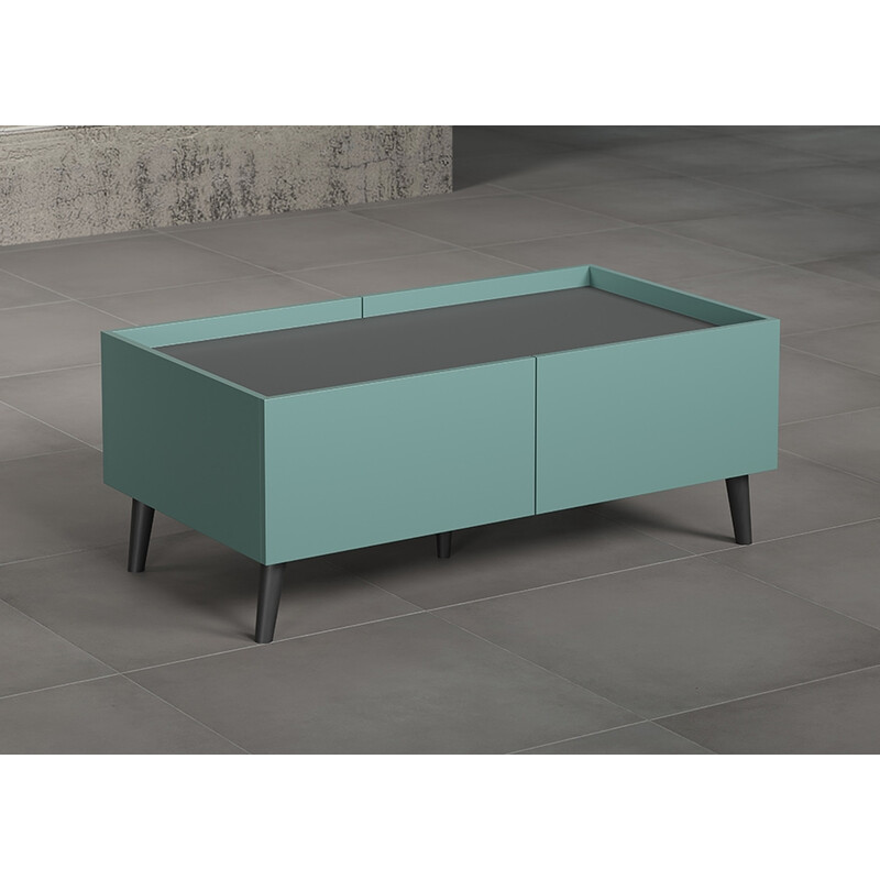 Diivanilaud MELTON sinine / hall, 110x60xH44 cm