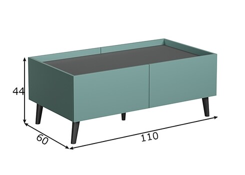 Diivanilaud MELTON sinine / hall, 110x60xH44 cm