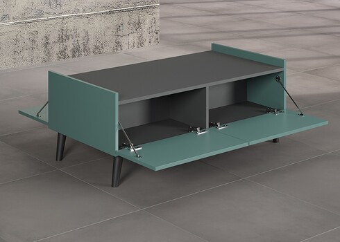 Diivanilaud MELTON sinine / hall, 110x60xH44 cm