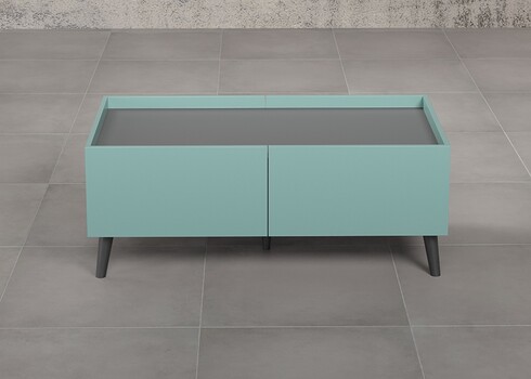 Diivanilaud MELTON sinine / hall, 110x60xH44 cm