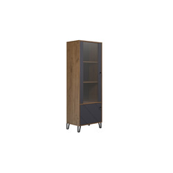 Vitriinkapp MONTEZ tamm / hall, 63x40xH127 cm