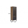 Vitriinkapp MONTEZ tamm / hall, 63x40xH127 cm