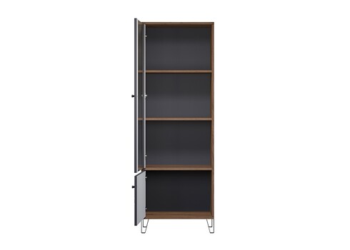 Vitriinkapp MONTEZ tamm / hall, 63x40xH127 cm