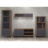 Vitriinkapp MONTEZ tamm / hall, 63x40xH127 cm