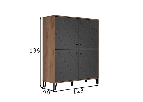 Kapp MONTEZ tamm / hall, 123x40xH136 cm