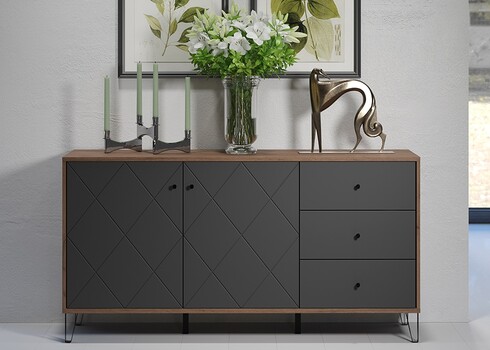 Kummut MONTEZ tamm / hall, 183x40xH76 cm