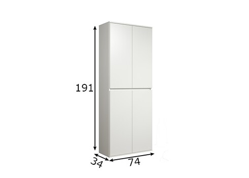 Riidekapp NEVADA valge, 74x34xH191 cm