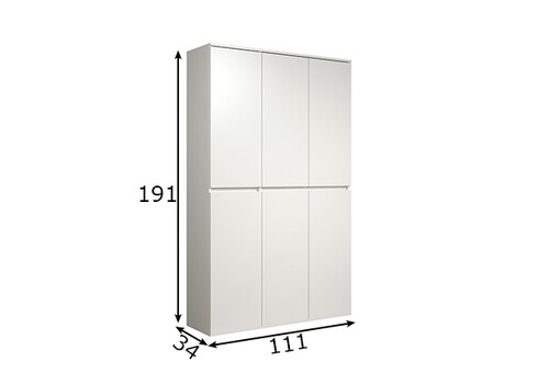 Riidekapp NEVADA valge, 111x34xH191 cm