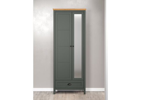 Esikukapp STANTON roheline / tamm, 77x39xH198 cm