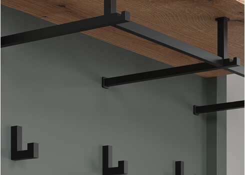 Seinanagi STANTON roheline / tamm, 77x28xH123 cm