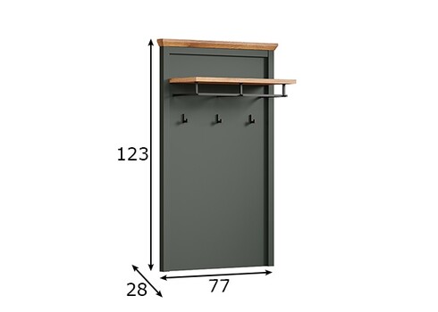 Seinanagi STANTON roheline / tamm, 77x28xH123 cm