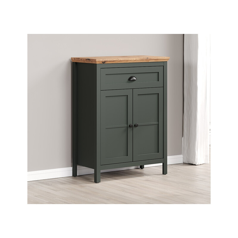 Kummut STANTON roheline / tamm, 77x39xH102 cm