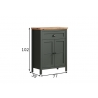 Kummut STANTON roheline / tamm, 77x39xH102 cm