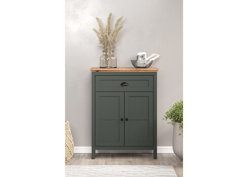 Kummut STANTON roheline / tamm, 77x39xH102 cm