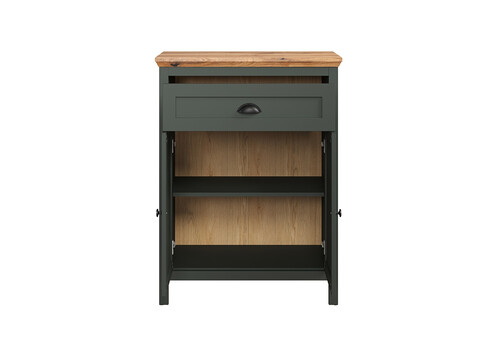 Kummut STANTON roheline / tamm, 77x39xH102 cm