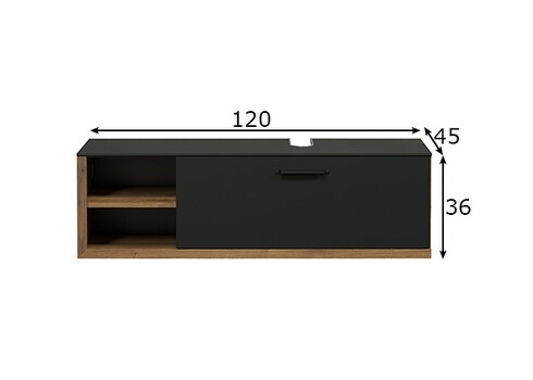 Valamukapp SYNNAX antratsiit / tamm, 120x45xH36 cm