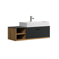 Valamukapp + valamu SYNNAX antratsiit / tamm, 120x45xH36 cm