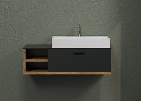 Valamukapp + valamu SYNNAX antratsiit / tamm, 120x45xH36 cm