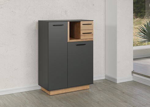 Kummut SYNNAX antratsiit / tamm, 80x40xH113 cm