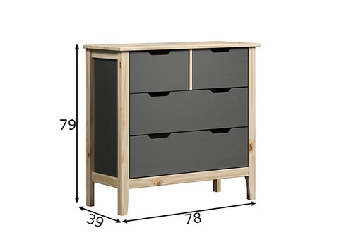 Kummut LATERNA tumehall / tamm, 78x39xH79 cm