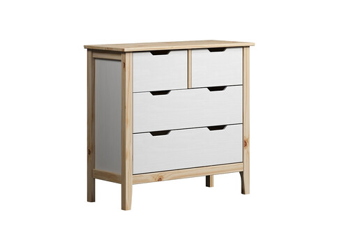 Kummut LATERNA valge / tamm, 78x39xH79 cm