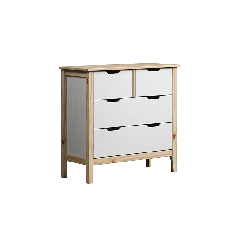 Kummut LATERNA valge / tamm, 78x39xH79 cm