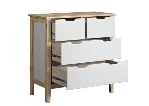 Kummut LATERNA valge / tamm, 78x39xH79 cm