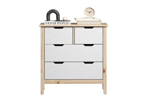 Kummut LATERNA valge / tamm, 78x39xH79 cm