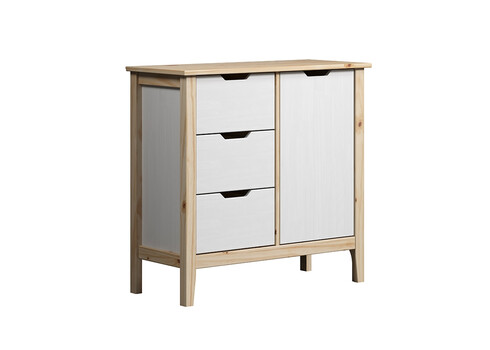 Kummut LATERNA valge / tamm, 78x39xH79 cm