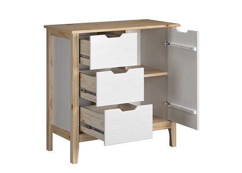 Kummut LATERNA valge / tamm, 78x39xH79 cm