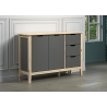 Kummut LATERNA tumehall / tamm, 110x39xH79 cm