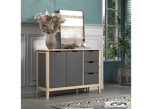 Kummut LATERNA tumehall / tamm, 110x39xH79 cm