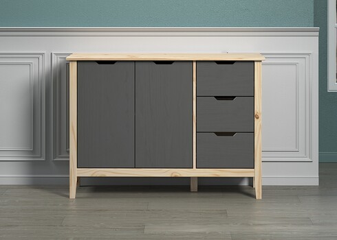 Kummut LATERNA tumehall / tamm, 110x39xH79 cm