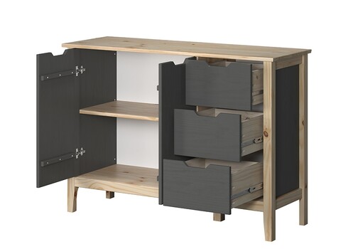 Kummut LATERNA tumehall / tamm, 110x39xH79 cm