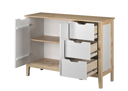 Kummut LATERNA valge / tamm, 110x39xH79 cm