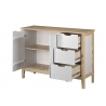 Kummut LATERNA valge / tamm, 110x39xH79 cm