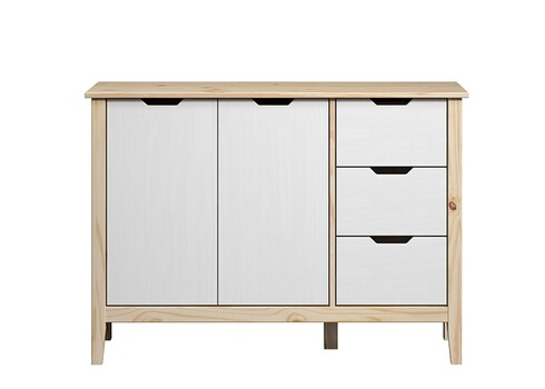 Kummut LATERNA valge / tamm, 110x39xH79 cm