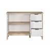 Kummut LATERNA valge / tamm, 110x39xH79 cm