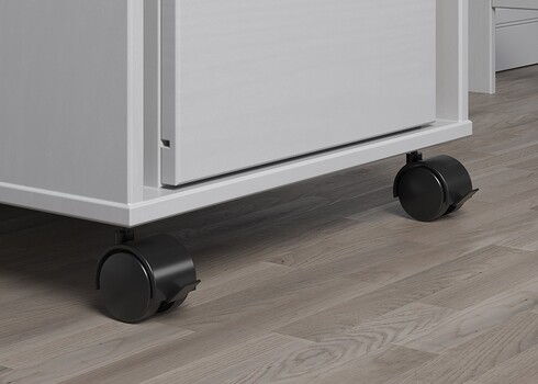 Kirjutuslauakomplekt OSTRA valge / meepruun, 51-122x47xH96 cm