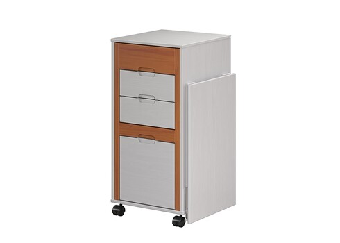 Kirjutuslauakomplekt OSTRA valge / meepruun, 51-122x47xH96 cm