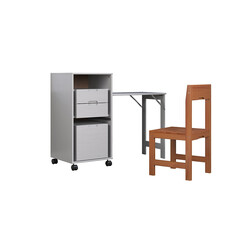 Kirjutuslauakomplekt OSTRA valge / meepruun, 51-122x47xH96 cm