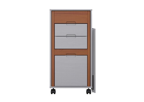 Kirjutuslauakomplekt OSTRA valge / meepruun, 51-122x47xH96 cm