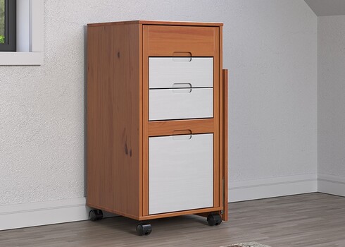 Kirjutuslauakomplekt OSTRA meepruun / valge, 51-122x47xH96 cm