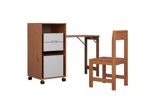 Kirjutuslauakomplekt OSTRA meepruun / valge, 51-122x47xH96 cm