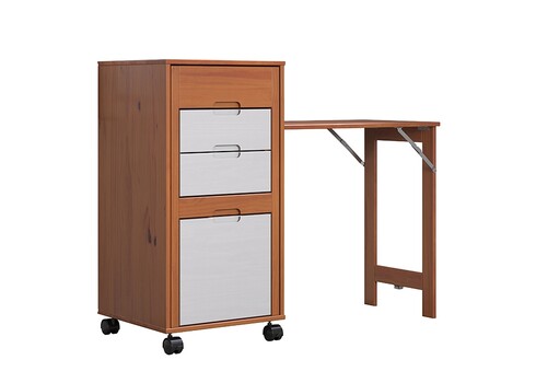 Kirjutuslauakomplekt OSTRA meepruun / valge, 51-122x47xH96 cm