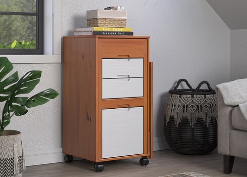 Kirjutuslauakomplekt OSTRA meepruun / valge, 51-122x47xH96 cm