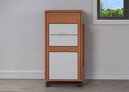 Kirjutuslauakomplekt OSTRA meepruun / valge, 51-122x47xH96 cm